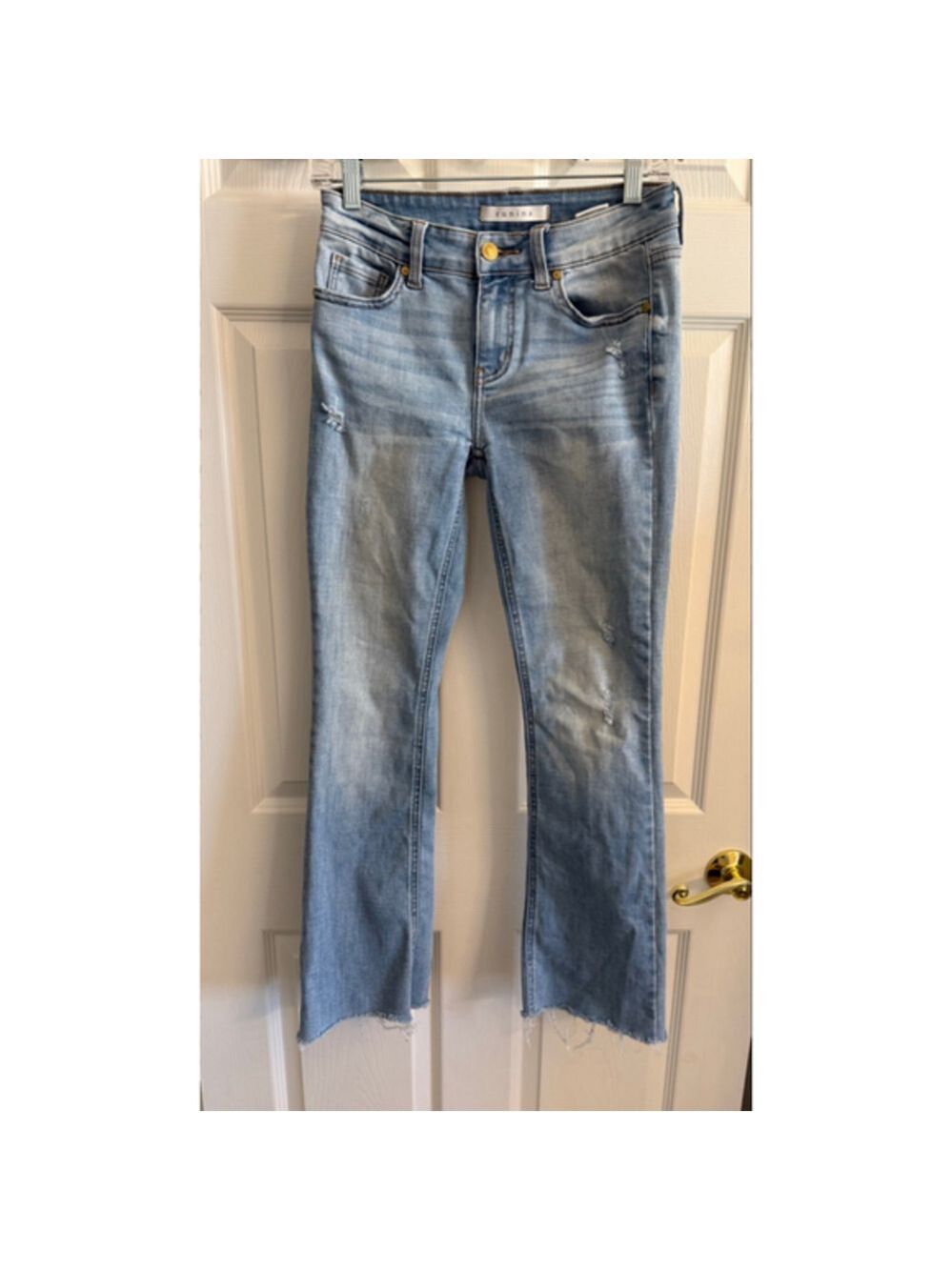 Eunina Imogen mid-rise distressed bootcut jeans light wash Size 1